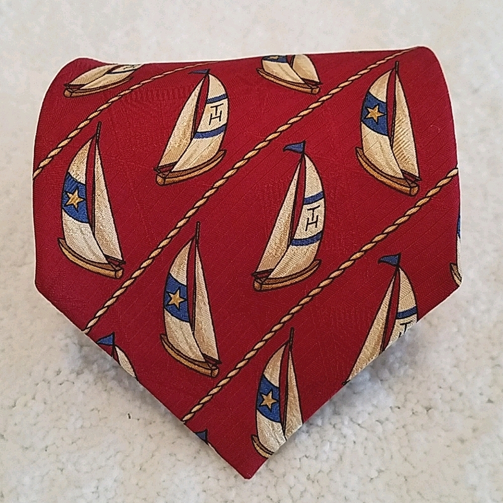 Tommy Hilfiger 100% Silk Nautical Boat Necktie